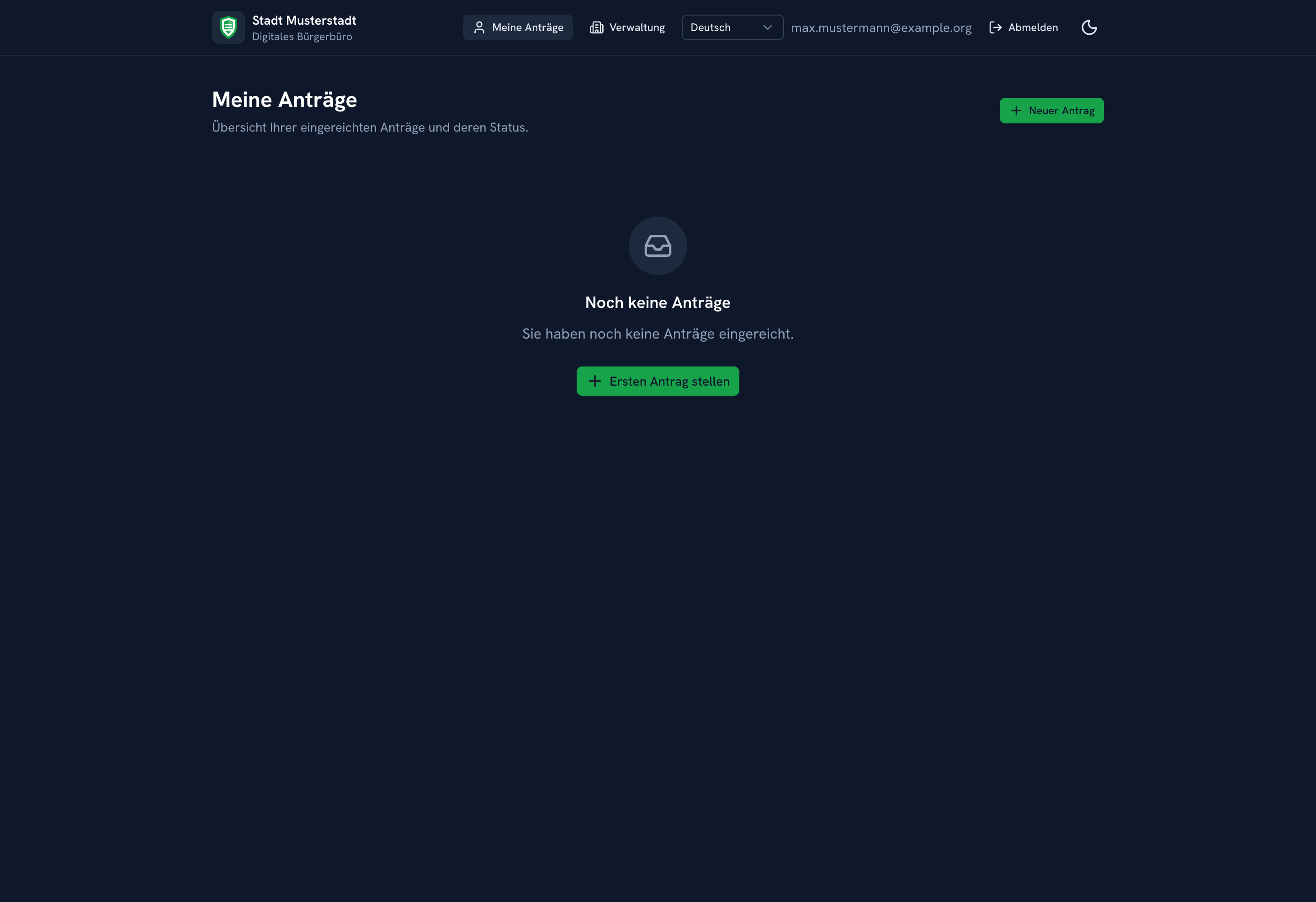 Login-Seite mit BundID-SSO-Schaltfläche und SAML-2.0-Integration